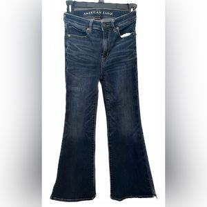 American Eagle high rise flare Jean. Slits on sides flare opening. 2S (short).